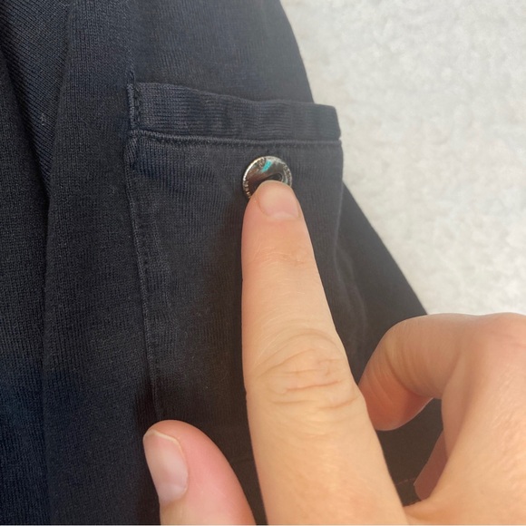 Coogi Australia Mens Button-Up Shirt Black Short Sleeve Shoulder Tabs Pockets XL - Picture 4 of 11